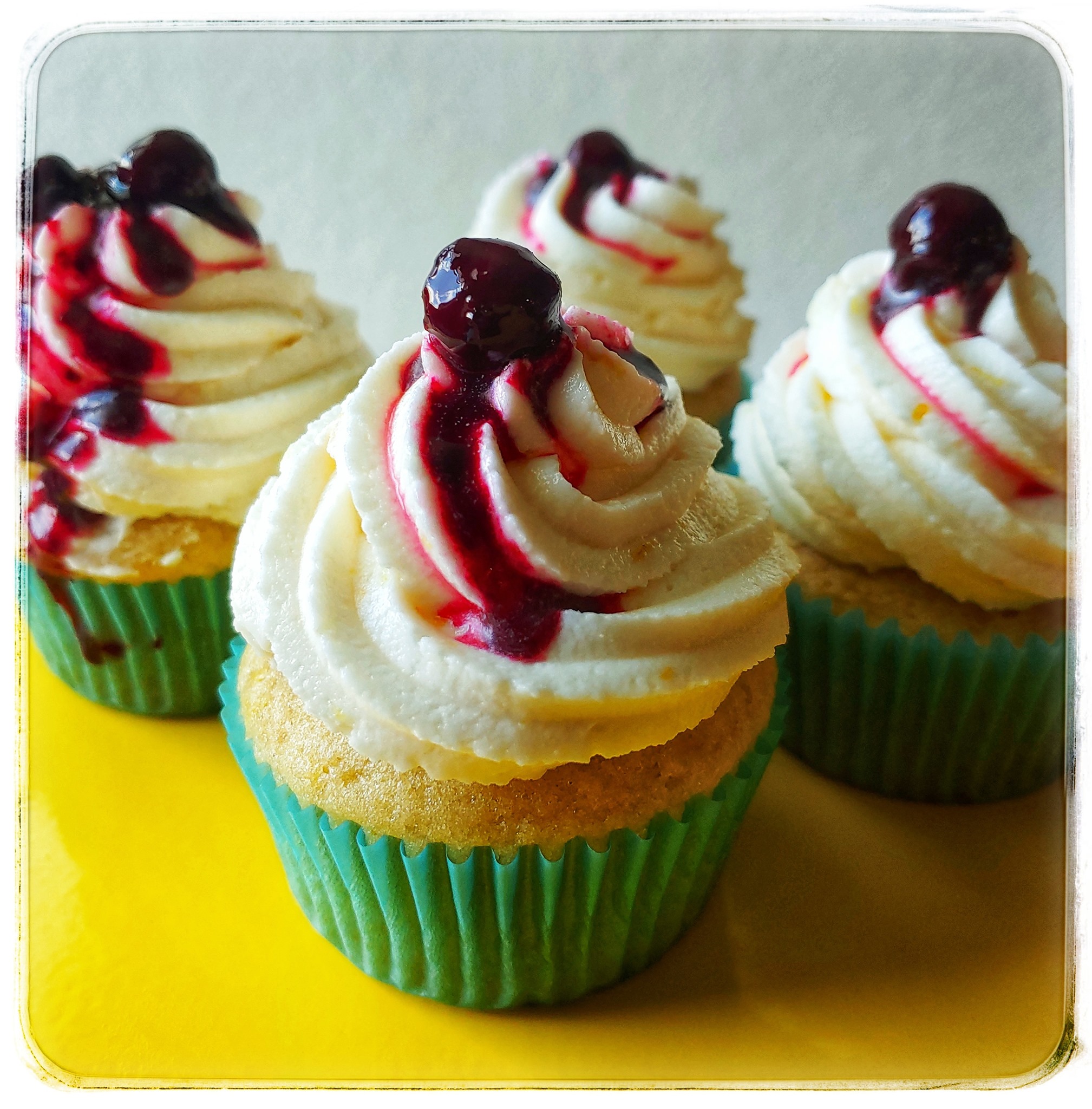 lemon blueberry vegan cupcake